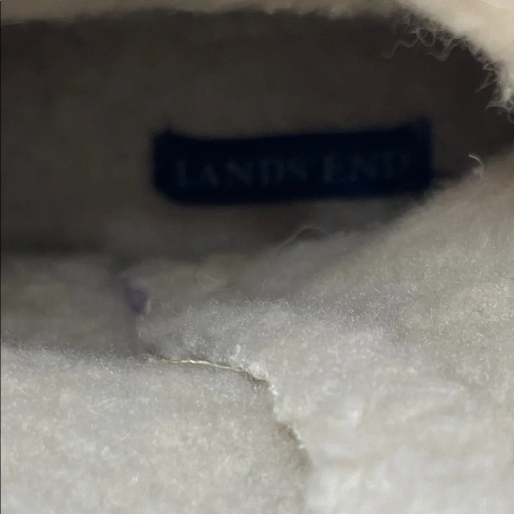 Lands’ End Leather Winter cold weather Boots lilac Sz 8.5 fleece lined